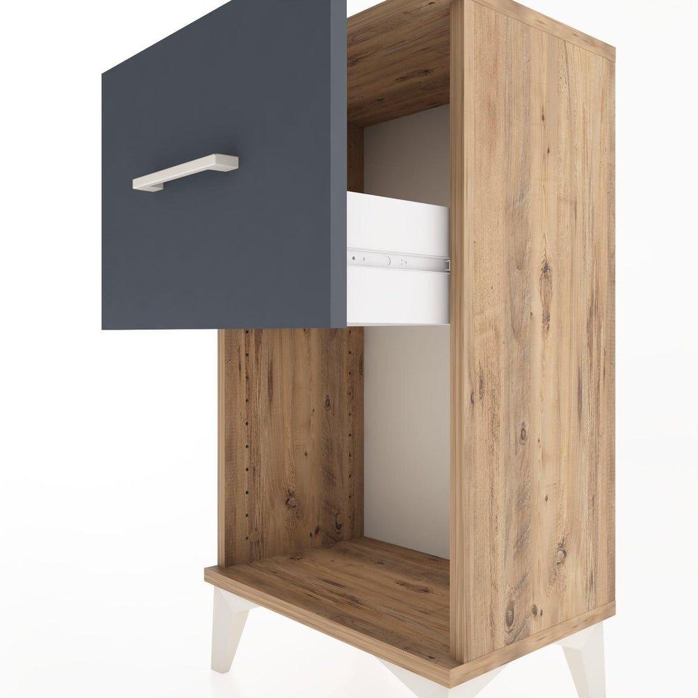 Woodntry Modüler Komodin Tek Çekmece ve Raflı V1 44x30x68 cm Çam - Woodntry