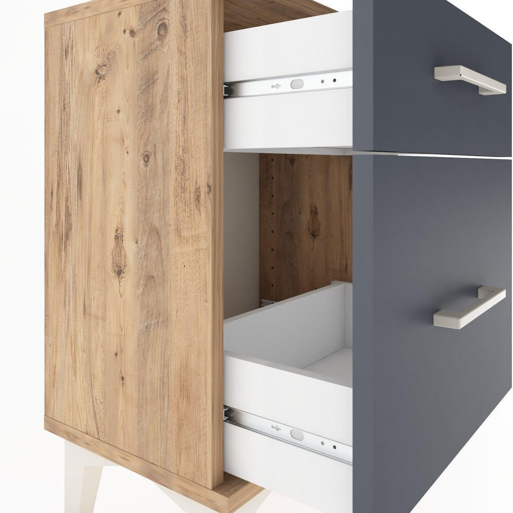 Woodntry Modüler Komodin Küçük ve Büyük Çekmece 44x30x52 cm Çam - Woodntry