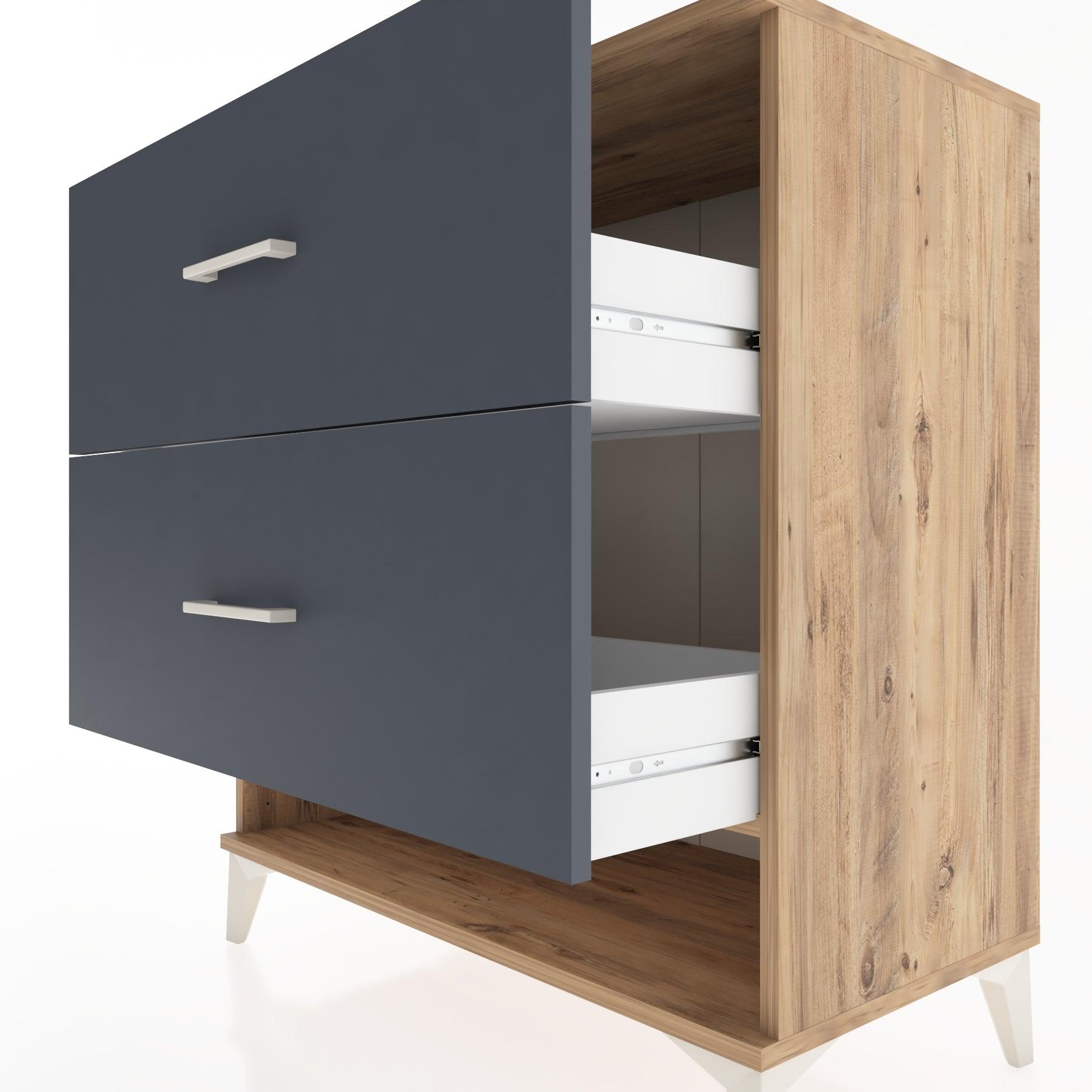 Woodntry Modüler Şifonyer Çam 88x44x84 cm Çekmeceli ve Raflı CR4-3