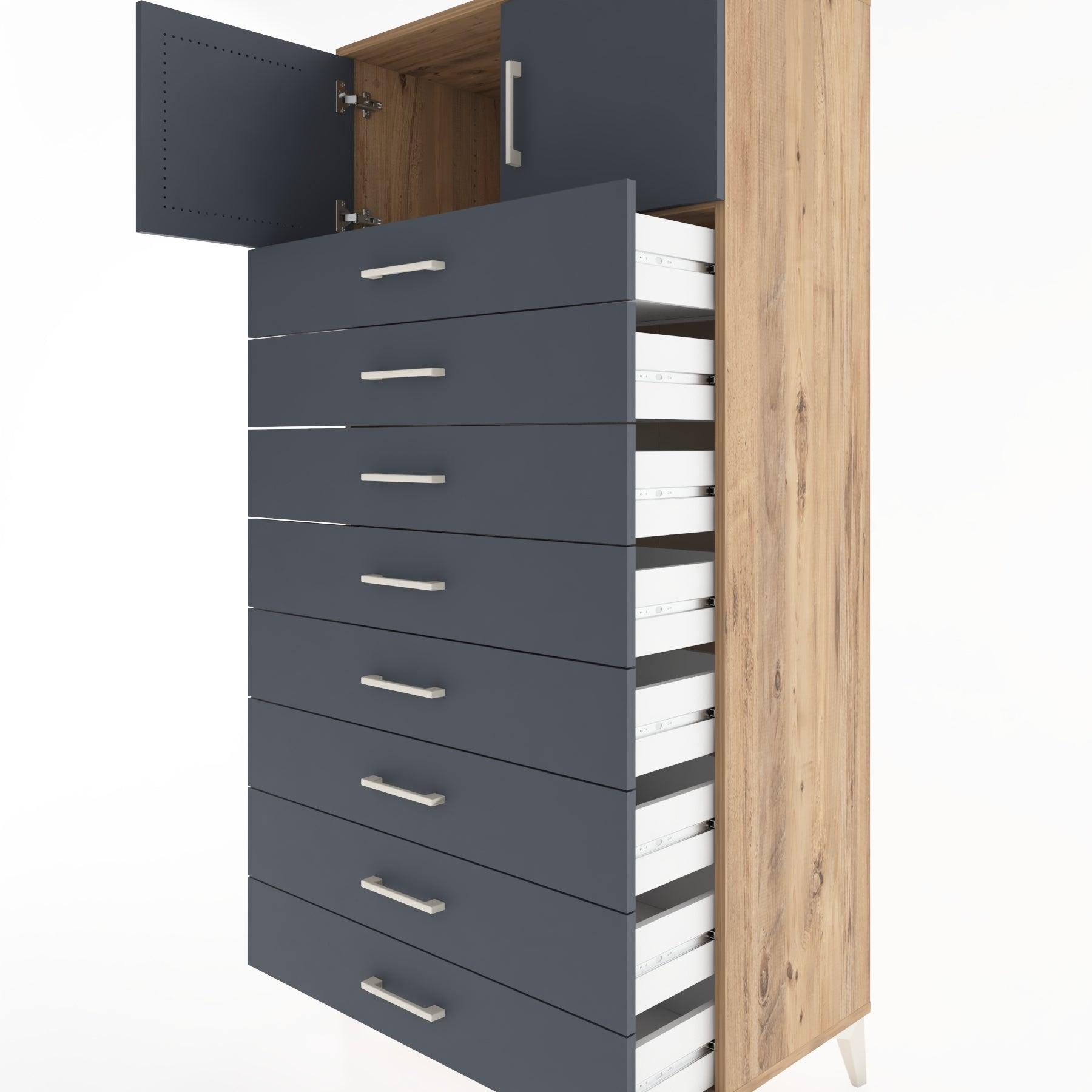 Woodntry Modular Cabinet Pine 88x44x170 cm with Doors and Drawers KC1-3