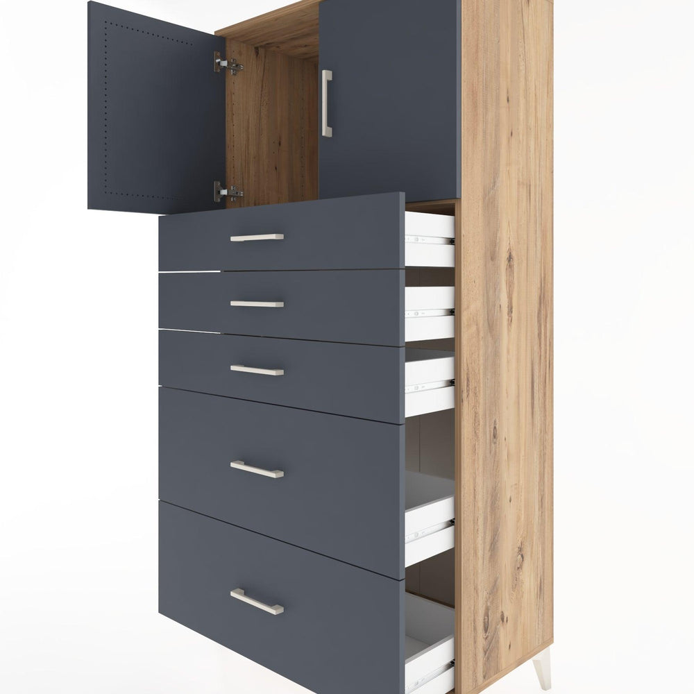 Woodntry Modular Cabinet Pine 88x44x170 cm with Doors and Drawers KC18-3
