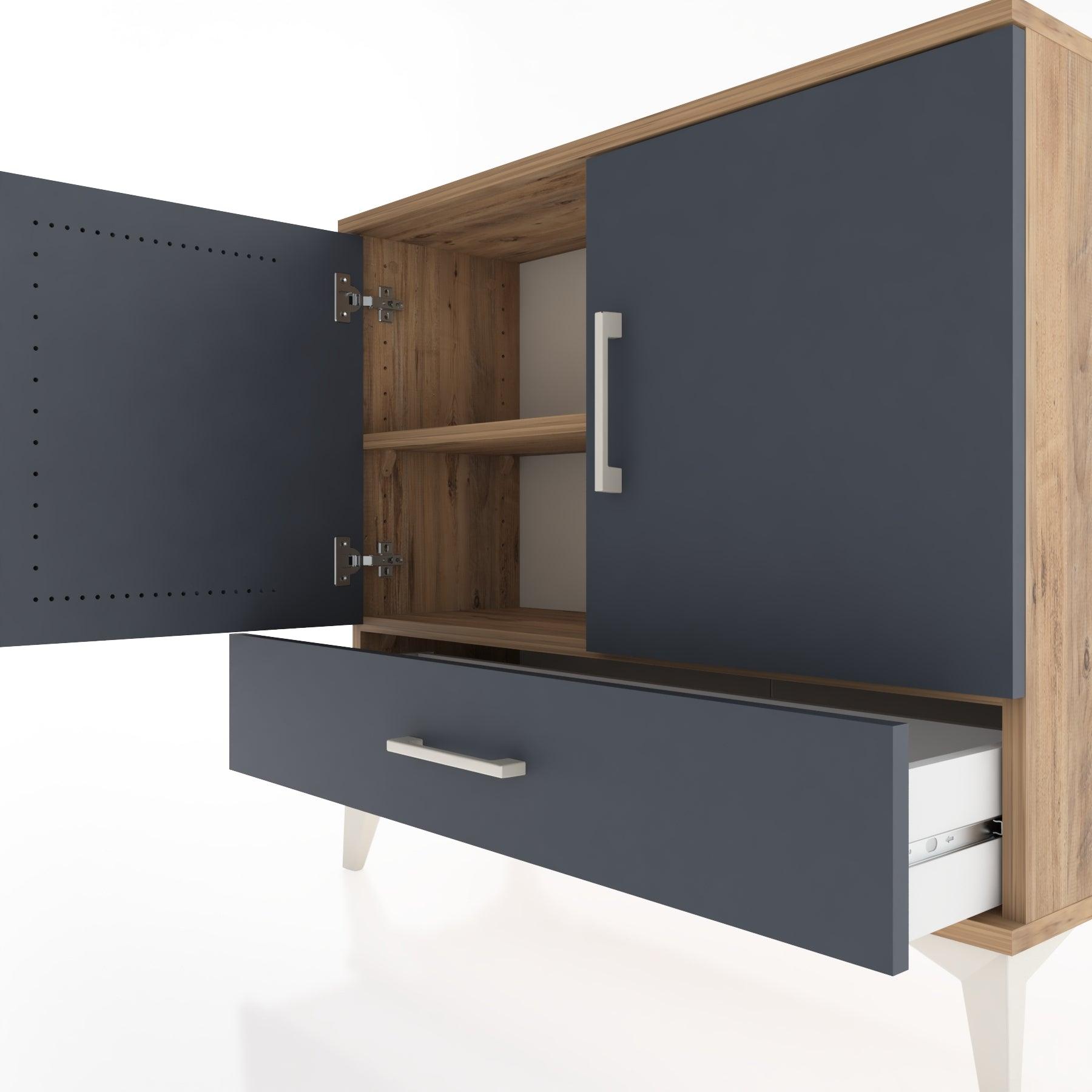 Woodntry Modüler Şifonyer Kapak ve Çekmeceli V1 88x30x68 cm Çam - Woodntry