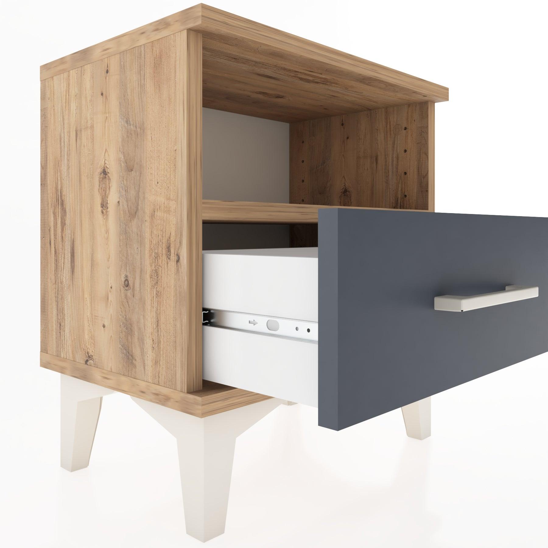 Woodntry Modüler Komodin Raf ve Çekmece 44x30x36 cm Çam - Woodntry