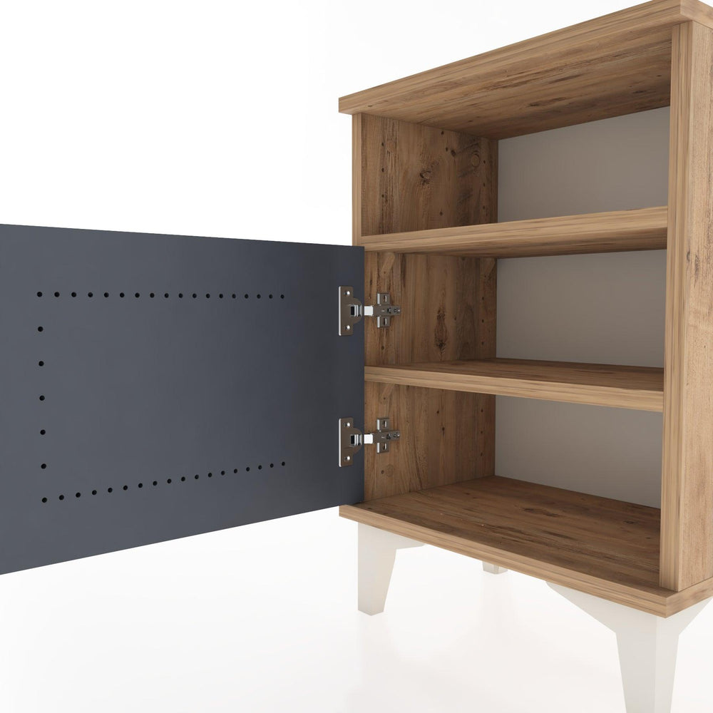 Woodntry Modüler Komodin Raf ve Tek Kapaklı 44x30x52 cm Çam - Woodntry