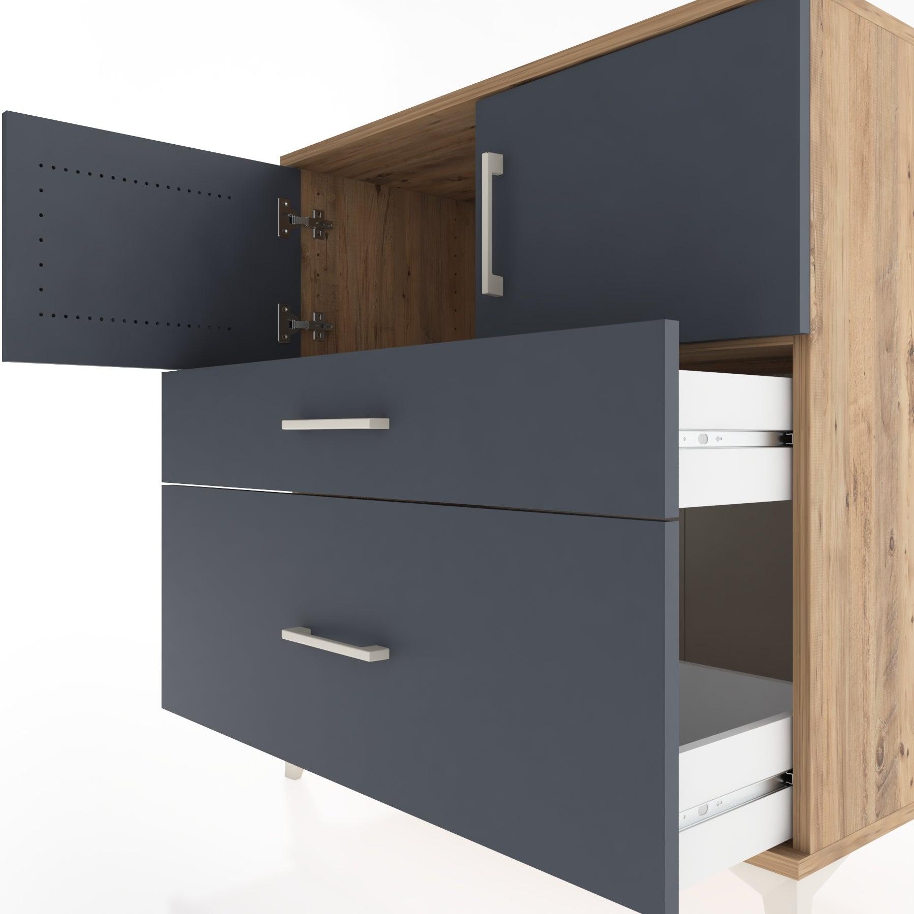 Woodntry Modular Dresser Pine 88x44x84 cm with Cover and Drawer KC110-3