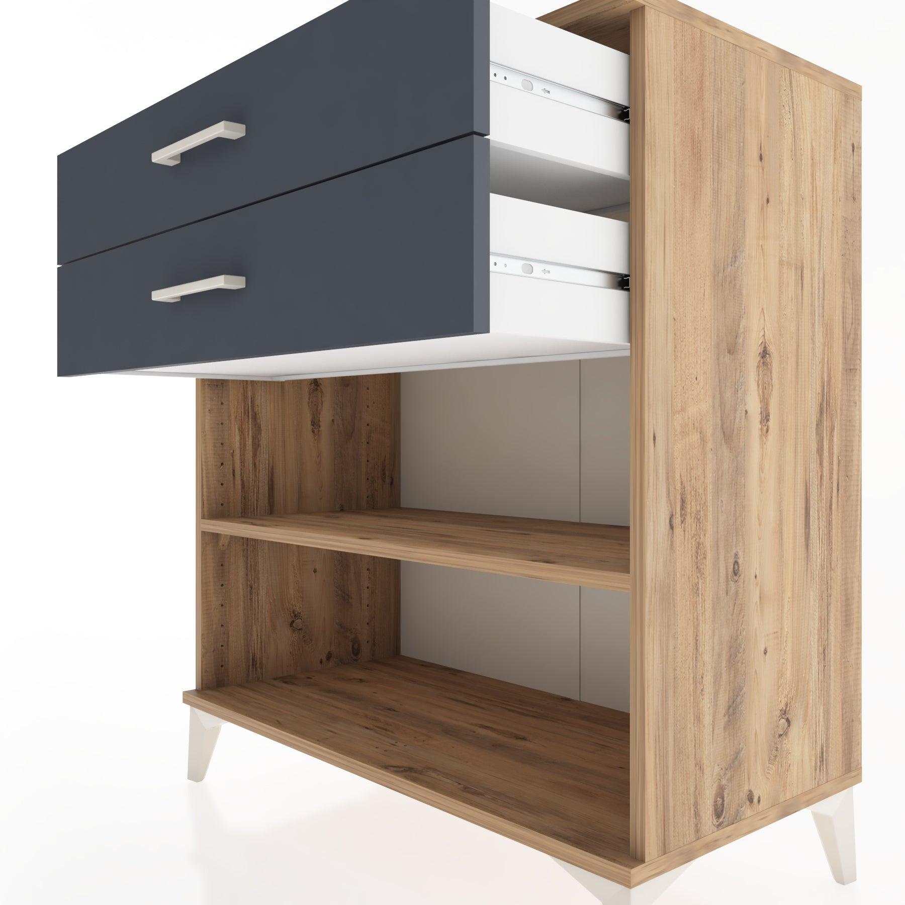 Woodntry Modüler Şifonyer Çam 88x44x84 cm Çekmeceli ve Raflı CR14-3