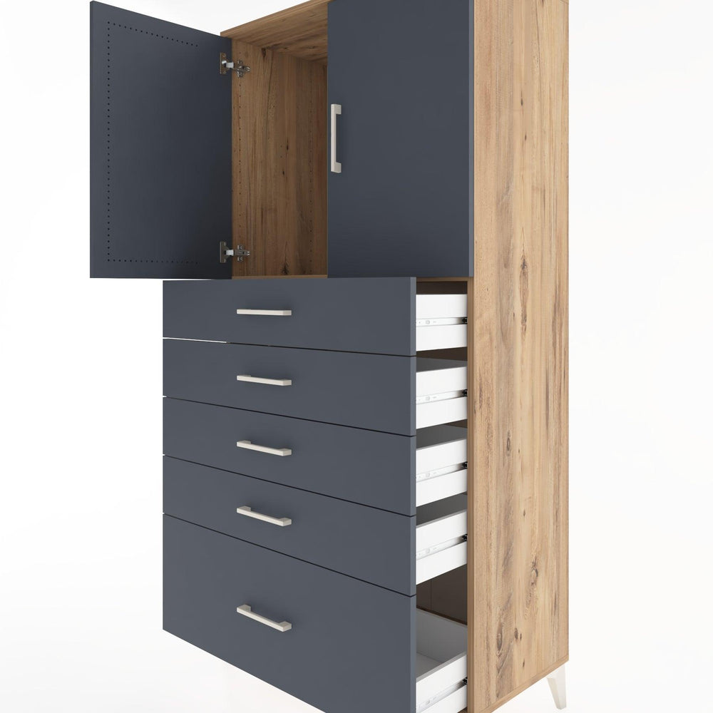 Woodntry Modular Cabinet Pine 88x44x170 cm with Doors and Drawers KC12-3
