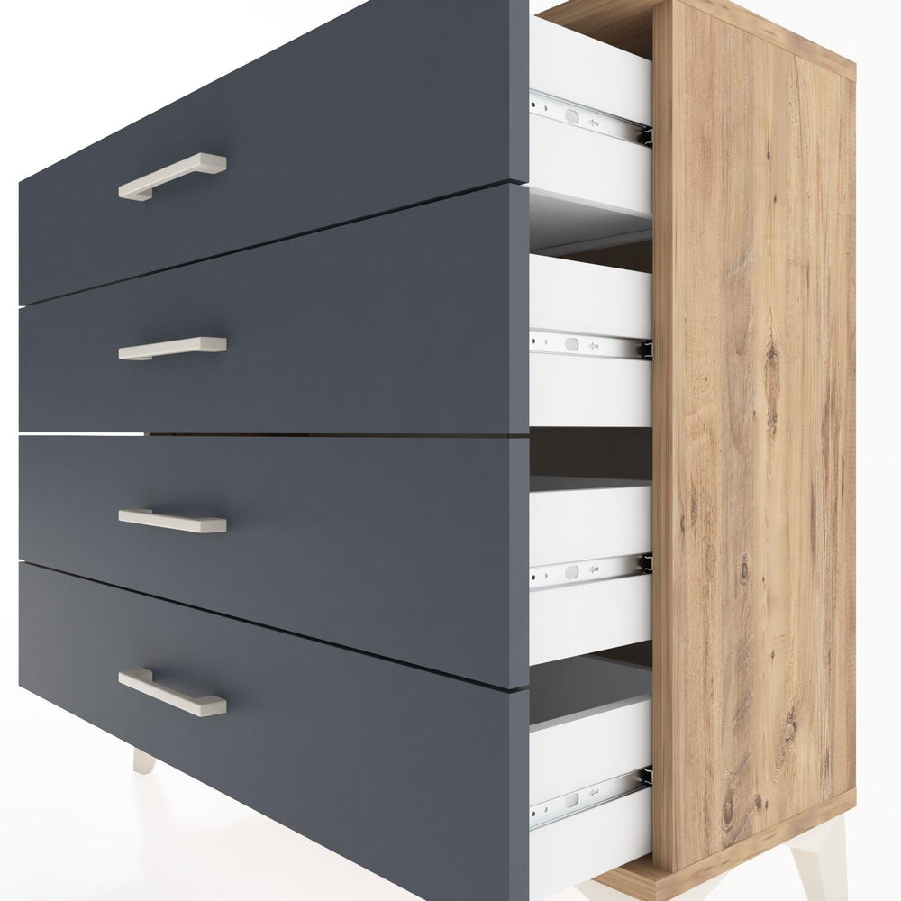 Woodntry Modüler Şifonyer 4 Çekmeceli 88x30x68 cm Çam - Woodntry