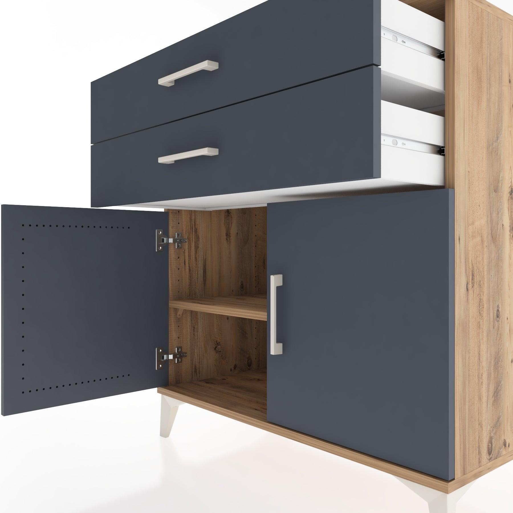 Woodntry Modular Dresser Pine 88x44x84 cm with Cover and Drawer KC32-3