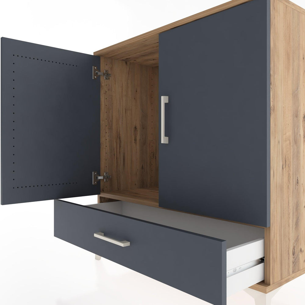 Woodntry Modüler Şifonyer Çam 88x44x84 cm Kapaklı ve Çekmeceli KC73-3