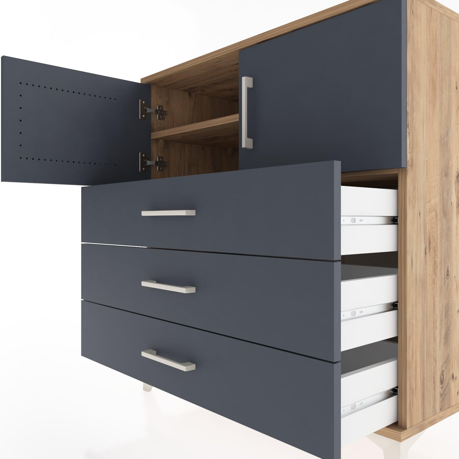 Woodntry Modular Dresser Pine 88x44x84 cm with Cover and Drawer KC97-3