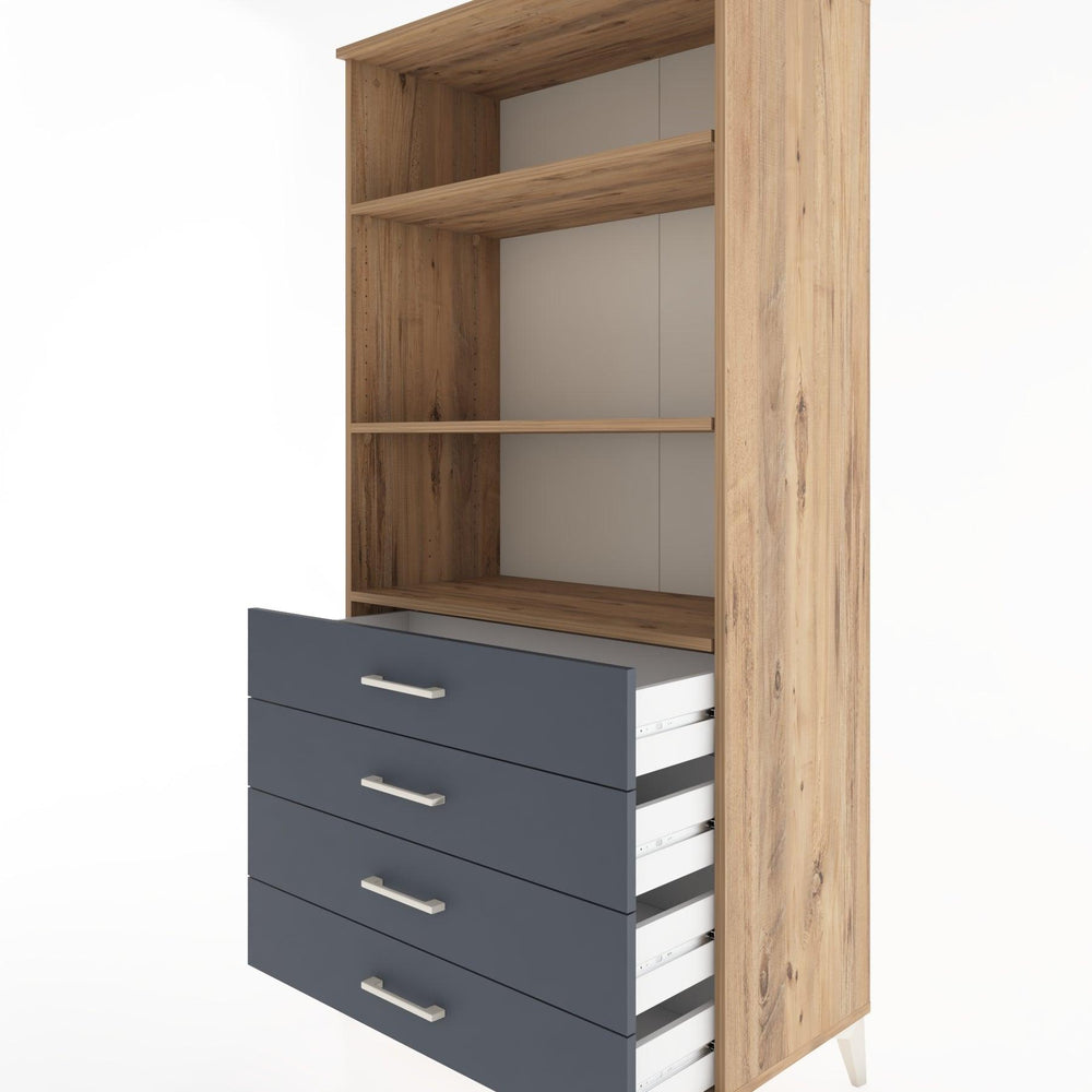 Woodntry Modular Cabinet Pine 88x44x170 cm with Drawers and Shelves CR36-3
