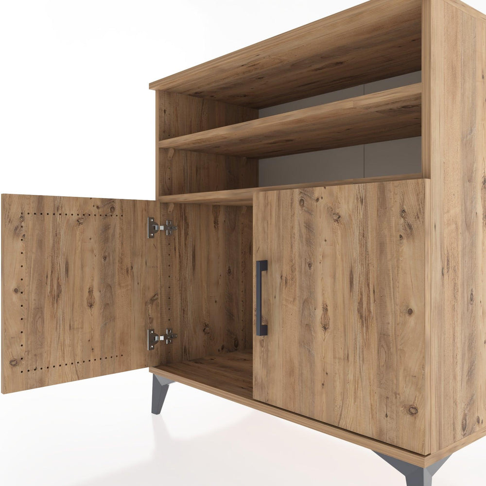 Woodntry Modüler Şifonyer Çam 88x44x84 cm Kapaklı ve Raflı KR39-3