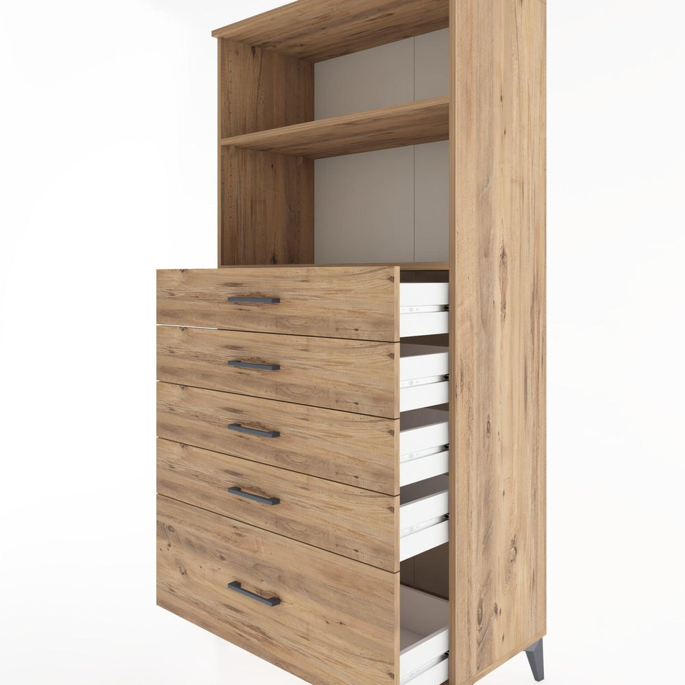 Woodntry Modular Cabinet Pine 88x44x170 cm with Drawers and Shelves CR40-3