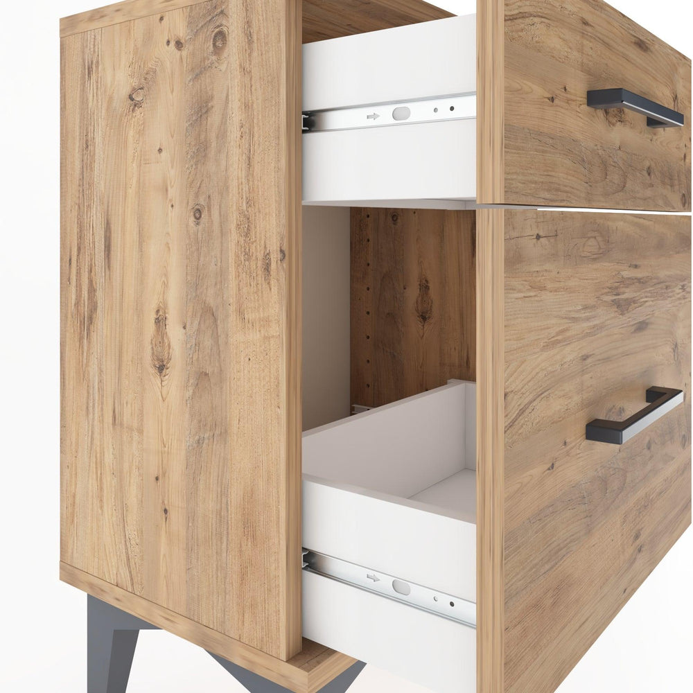 Woodntry Modüler Komodin Küçük ve Büyük Çekmece 44x30x52 cm Çam - Woodntry
