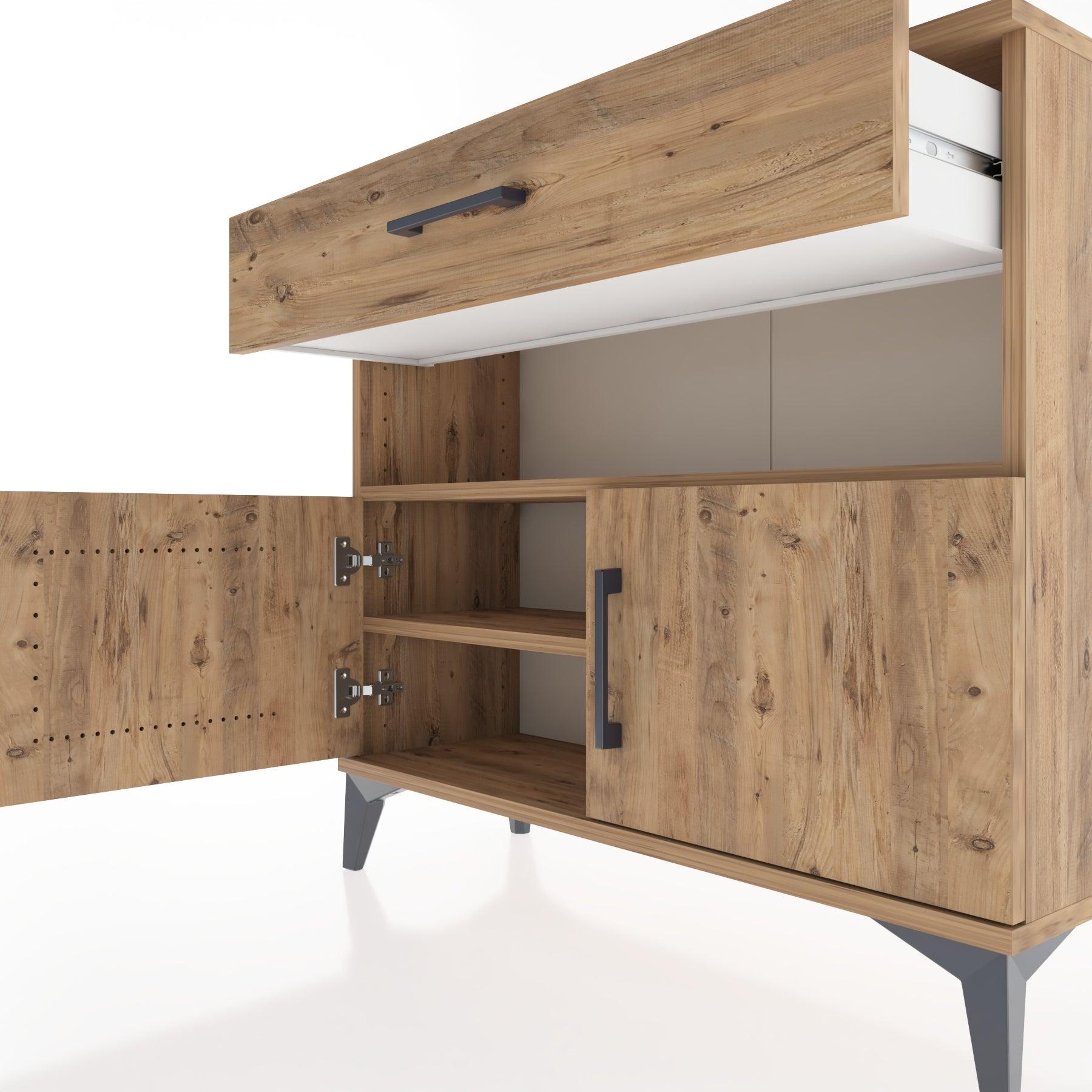 Woodntry Modüler Şifonyer Çekmece ve Kapaklı T1 88x30x94 cm Çam - Woodntry