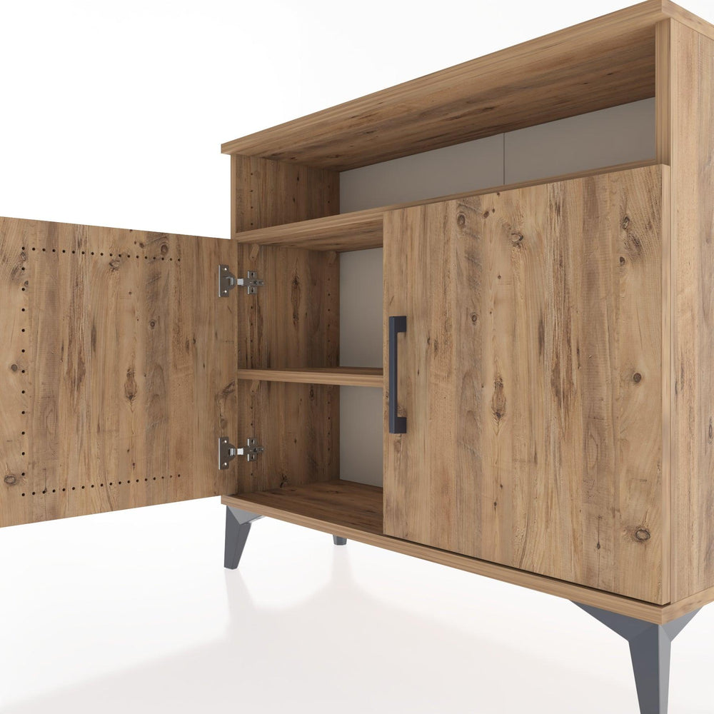 Woodntry Modüler Şifonyer Raf ve İki Kapaklı V1 88x30x68 cm Çam - Woodntry