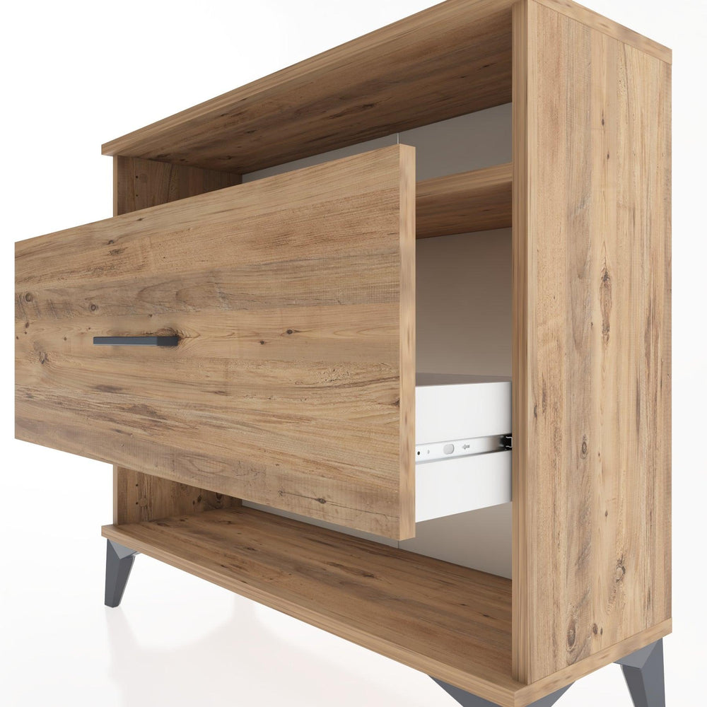 Woodntry Modüler Şifonyer Raf ve Çekmece V2 88x30x68 cm Çam - Woodntry