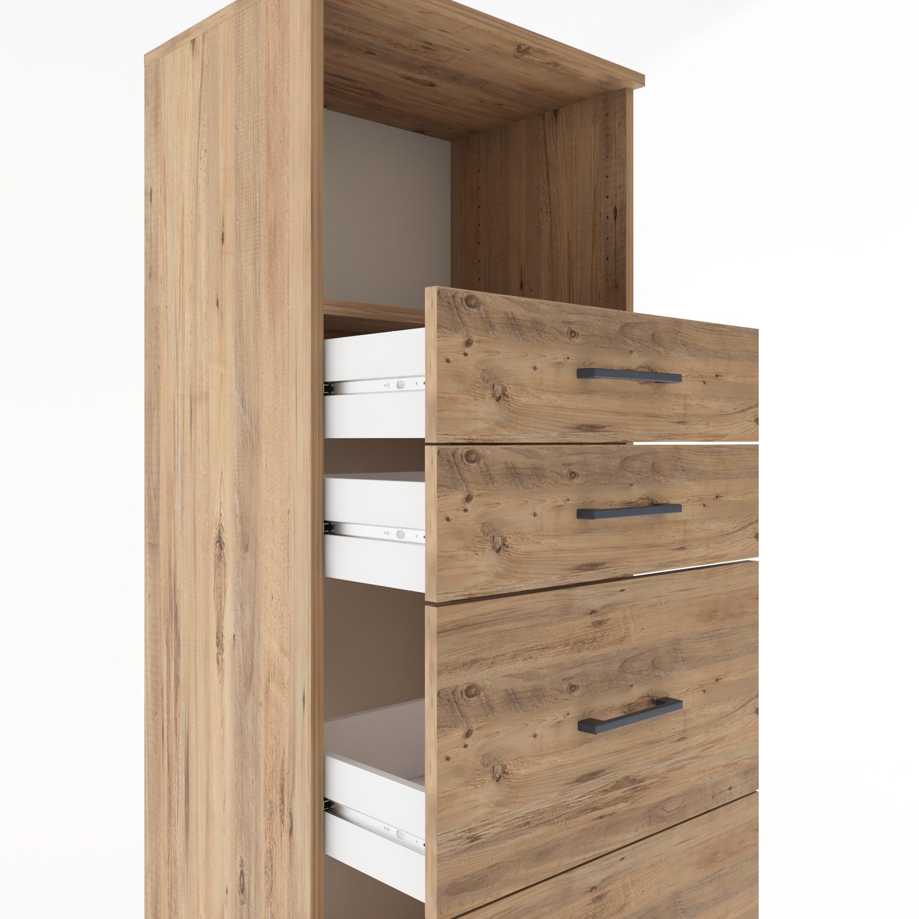 Woodntry Modüler Dolap Çam 60x44x170 cm Çekmeceli ve Raflı CR49-3