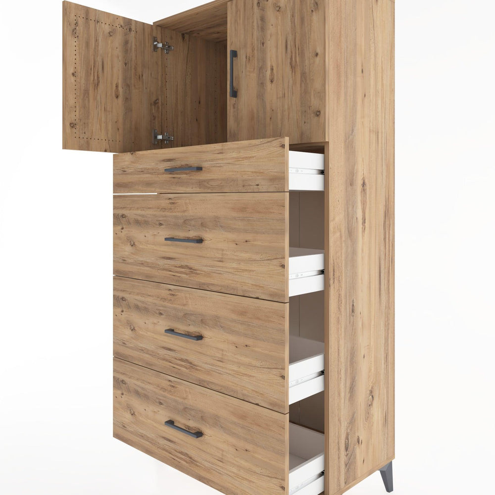 Woodntry Modular Cabinet Pine 88x44x170 cm with Doors and Drawers KC23-3