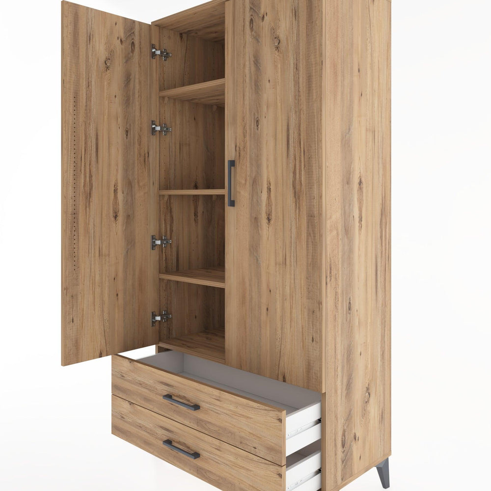 Woodntry Modular Cabinet Pine 88x44x170 cm with Doors and Drawers KC7-3