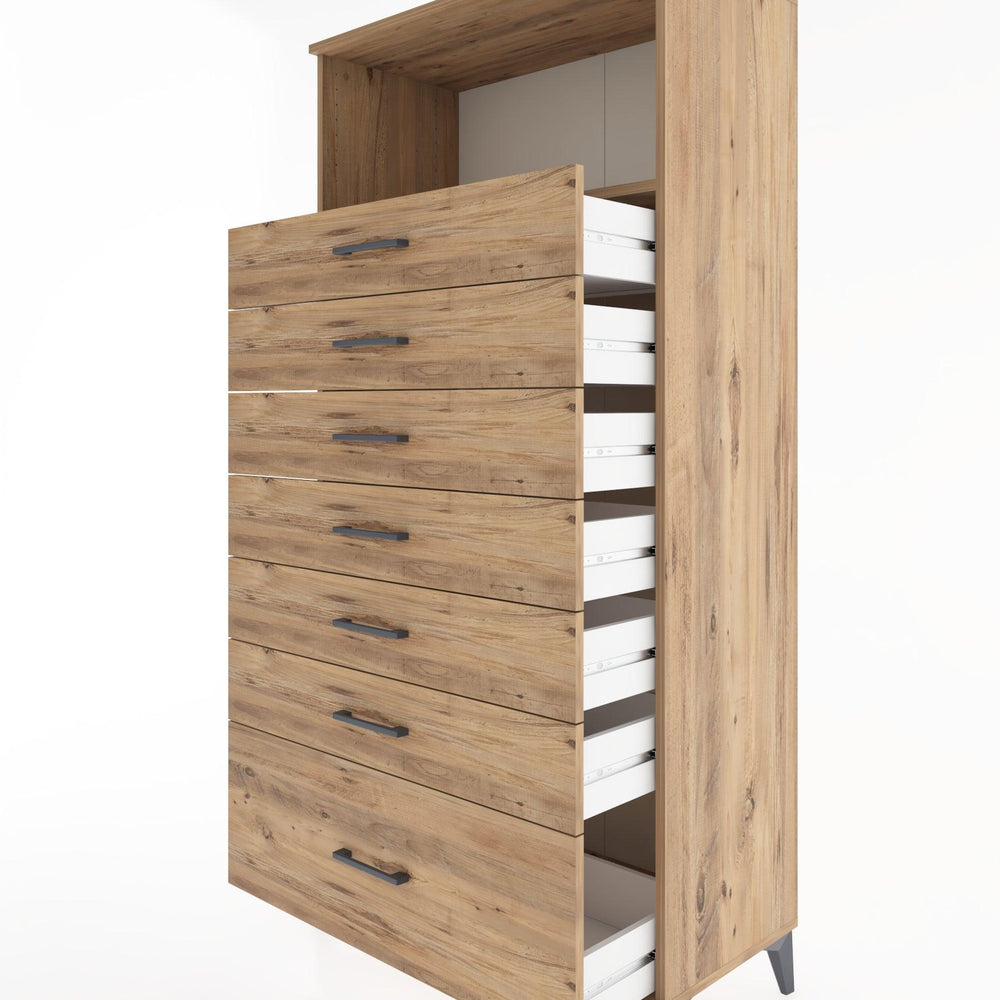 Woodntry Modüler Dolap Çam 88x44x170 cm Çekmeceli ve Raflı CR38-3