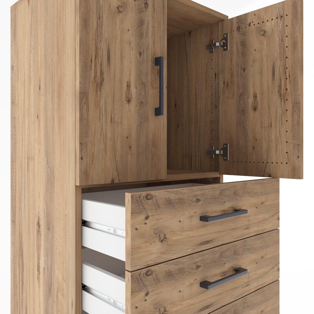 Woodntry Modular Cabinet Pine 60x44x170 cm with Doors and Drawers KC18-3