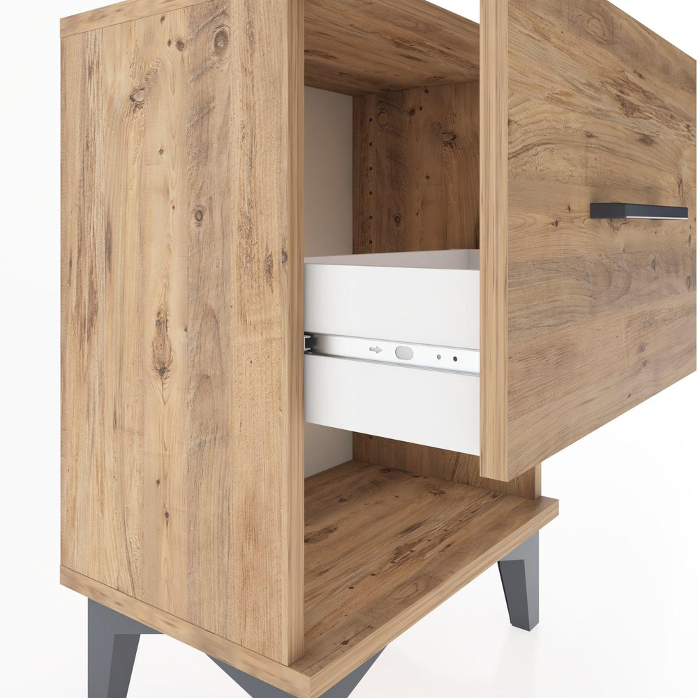 Woodntry Modüler Komodin Tek Çekmece ve Raflı 44x30x52 cm Çam - Woodntry