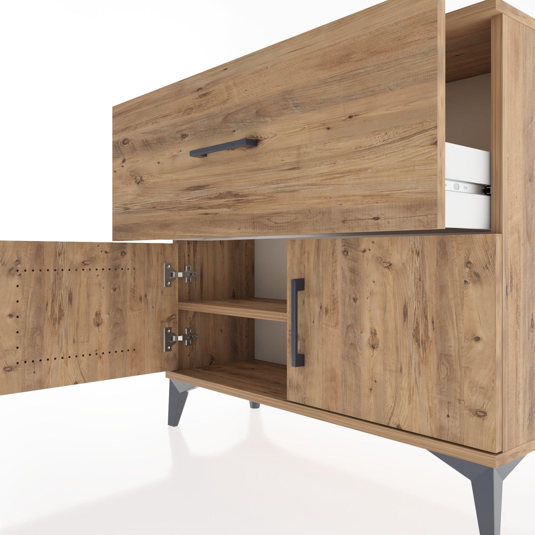 Woodntry Modüler Şifonyer Çekmece ve Kapaklı V2 88x30x68 cm Çam - Woodntry