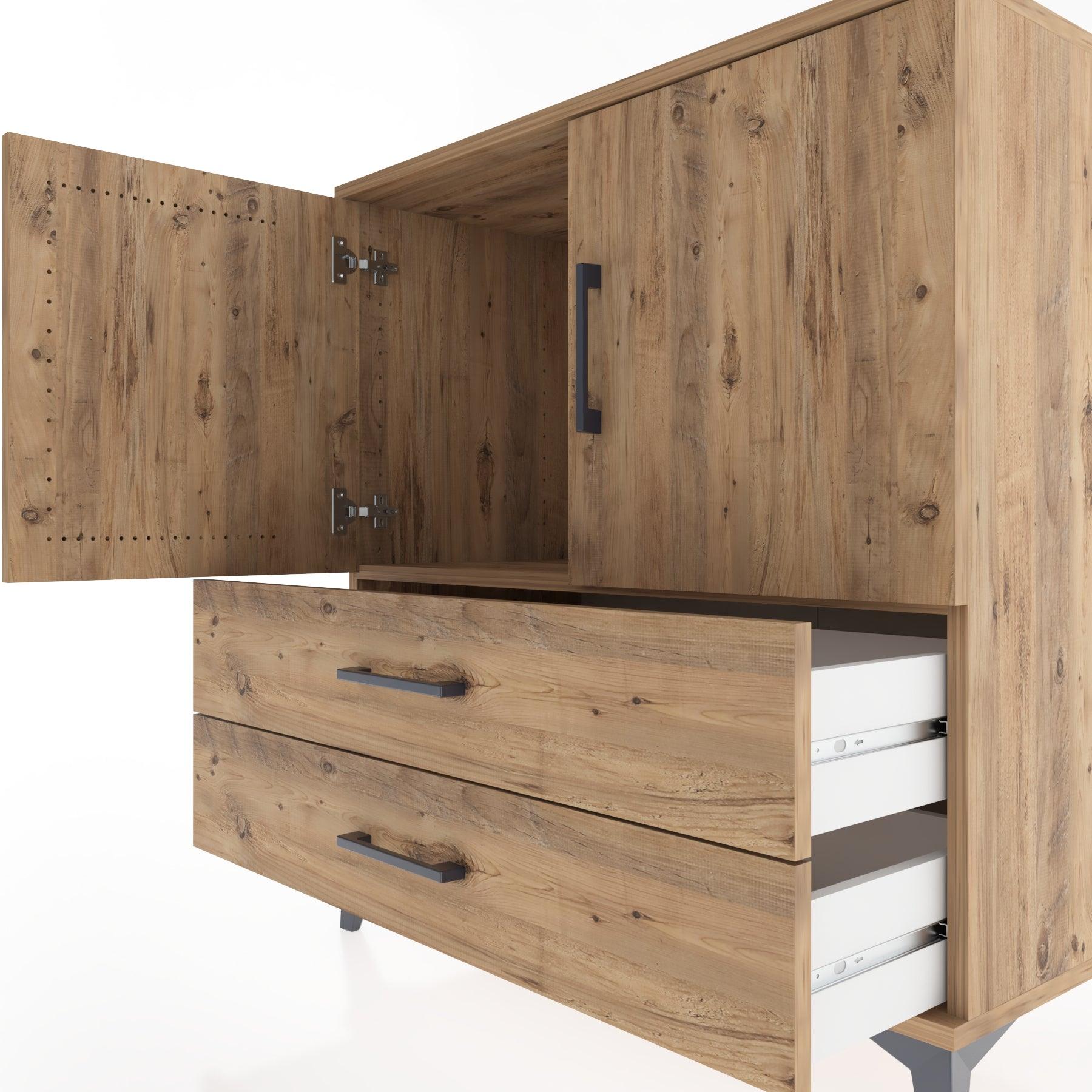 Woodntry Modular Dresser Pine 88x44x84 cm with Cover and Drawer KC24-3