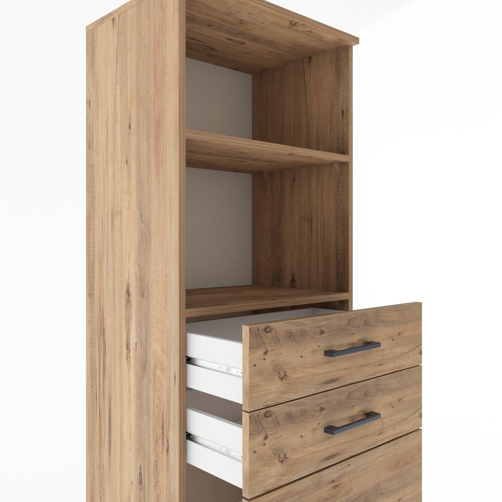 Woodntry Modüler Dolap Çam 60x44x170 cm Çekmeceli ve Raflı CR46-3