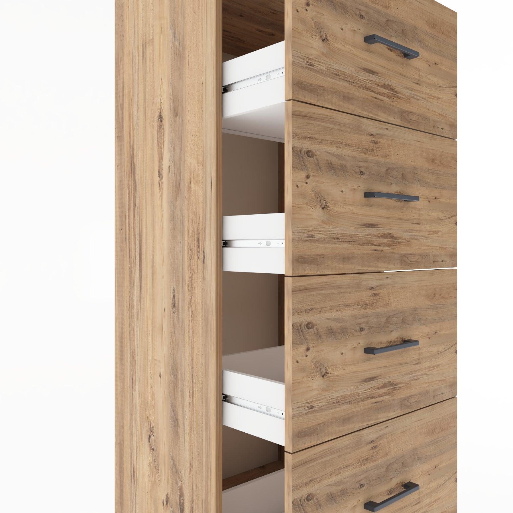 Woodntry Modüler Dolap Çam 60x44x170 cm Çekmeceli ve Raflı CR52-3