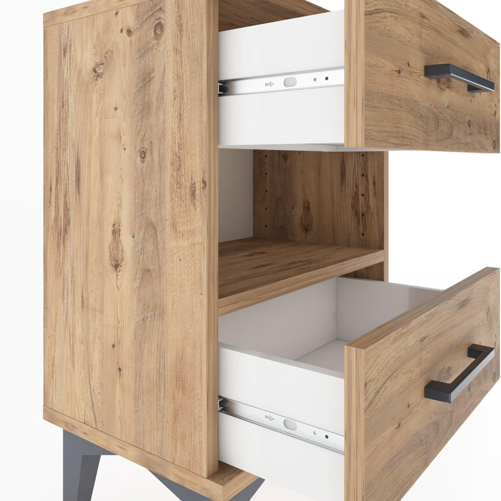 Woodntry Modüler Komodin Çekmece ve Raf 44x30x52 cm Çam - Woodntry