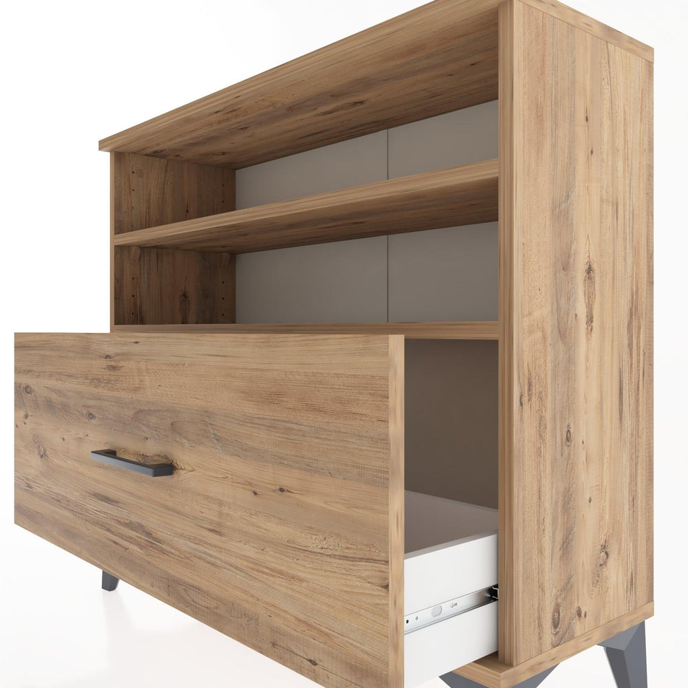 Woodntry Modüler Şifonyer Raf ve Çekmece V1 88x30x68 cm Çam - Woodntry