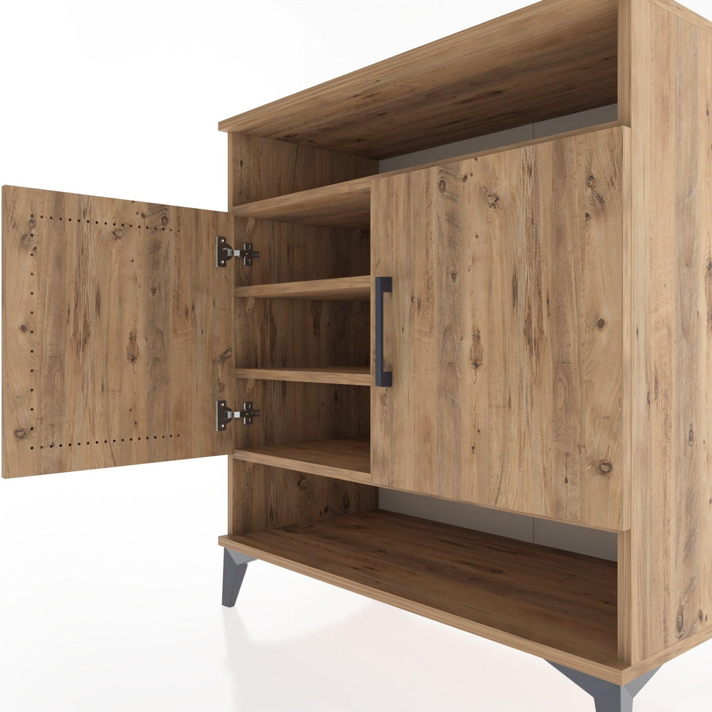 Woodntry Modüler Şifonyer Çam 88x44x84 cm Kapaklı ve Raflı KR67-3