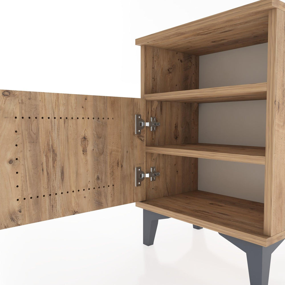 Woodntry Modüler Komodin Raf ve Tek Kapaklı 44x30x52 cm Çam - Woodntry