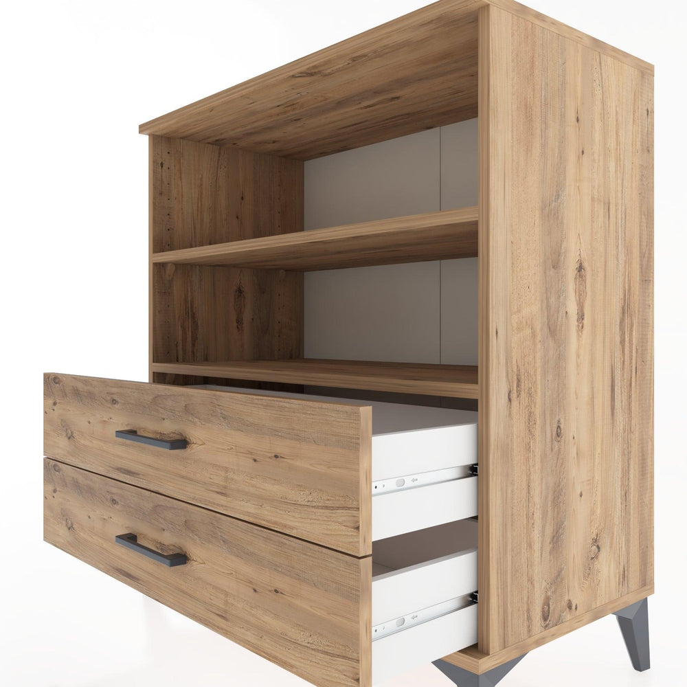 Woodntry Modüler Şifonyer Çam 88x44x84 cm Çekmeceli ve Raflı CR16-3