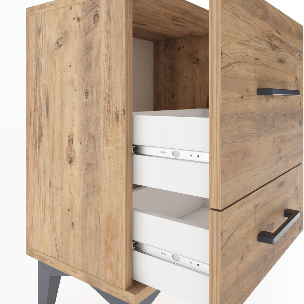 Woodntry Modüler Komodin Büyük ve Küçük Çekmece 44x30x52 cm Çam - Woodntry