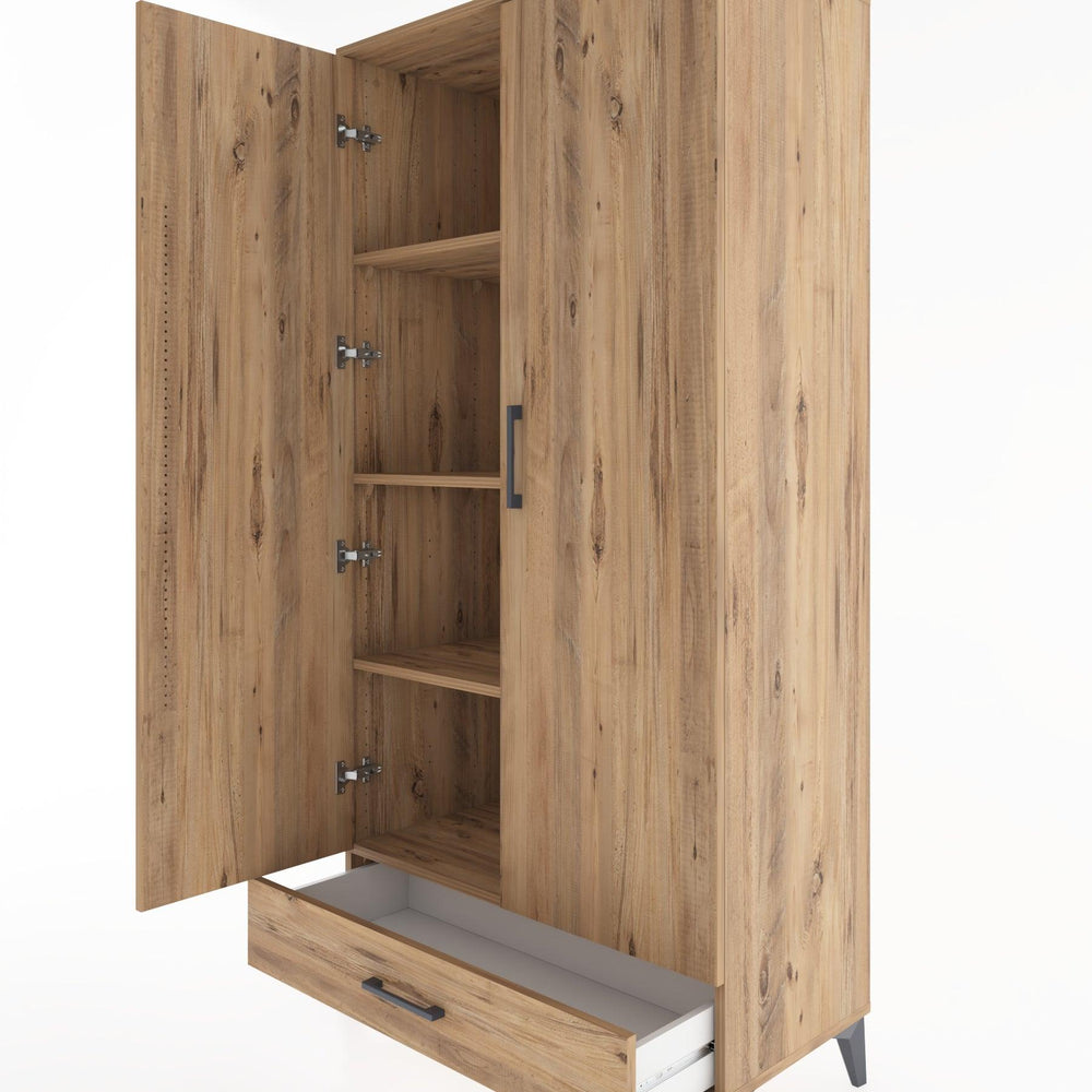Woodntry Modular Cabinet Pine 88x44x170 cm with Doors and Drawers KC8-3