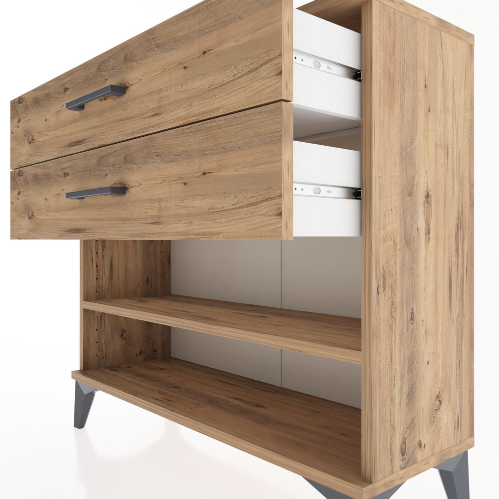 Woodntry Modüler Şifonyer İki Çekmeceli V1 88x30x68 cm Çam - Woodntry