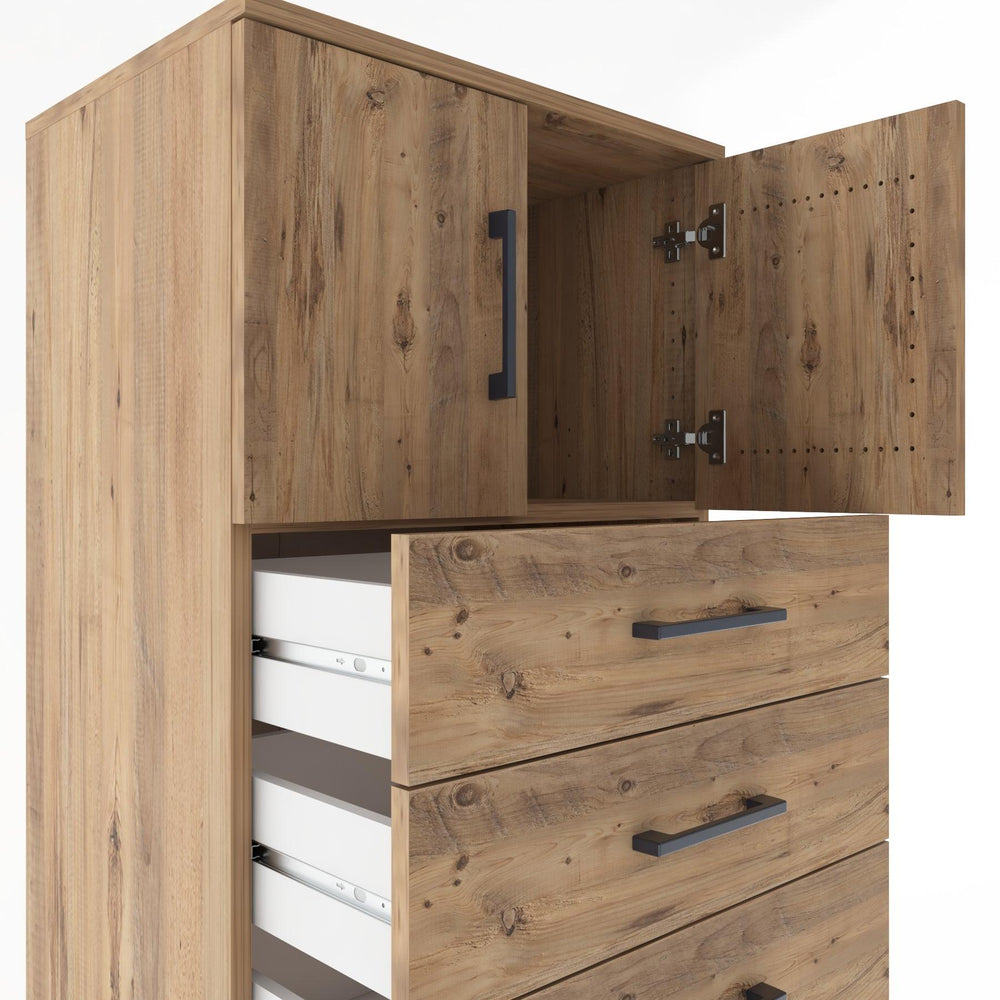 Woodntry Modular Cabinet Pine 60x44x170 cm with Doors and Drawers KC1-3
