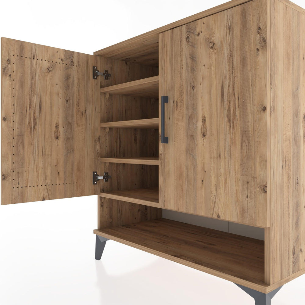 Woodntry Modüler Şifonyer Çam 88x44x84 cm Kapaklı ve Raflı KR74-3