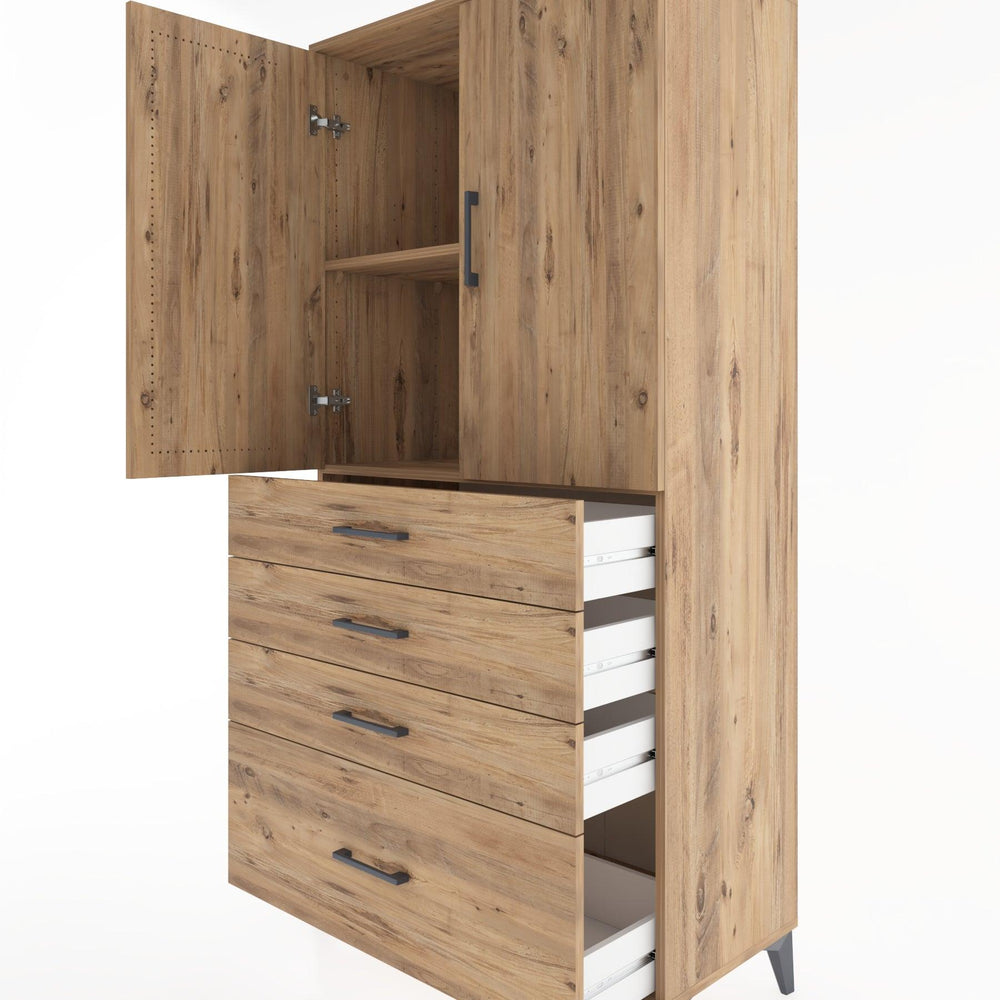 Woodntry Modular Cabinet Pine 88x44x170 cm with Doors and Drawers KC13-3