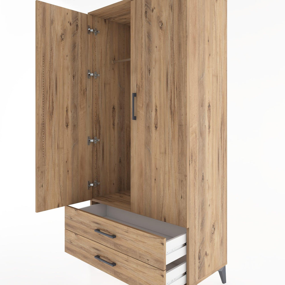 Woodntry Modular Cabinet Pine 88x44x170 cm with Doors and Drawers KC29-3
