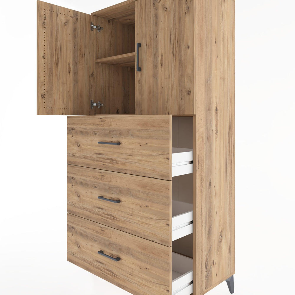 Woodntry Modular Cabinet Pine 88x44x170 cm with Doors and Drawers KC24-3