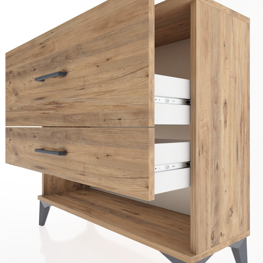 Woodntry Modüler Şifonyer İki Çekmeceli V5 88x30x68 cm Çam - Woodntry