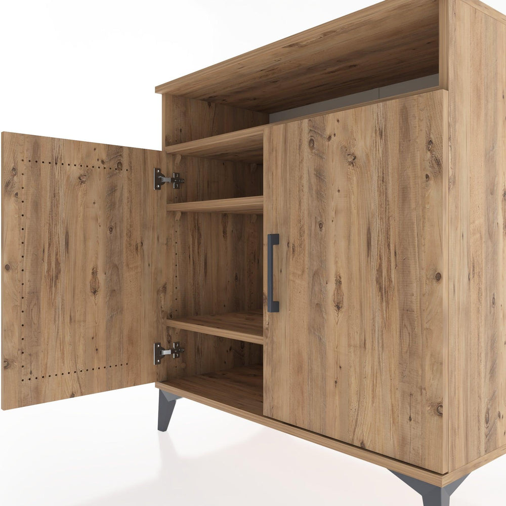 Woodntry Modüler Şifonyer Çam 88x44x84 cm Kapaklı ve Raflı KR83-3