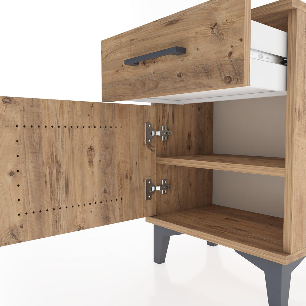 Woodntry Modüler Komodin Çekmece ve Kapaklı 44x30x52 cm Çam - Woodntry