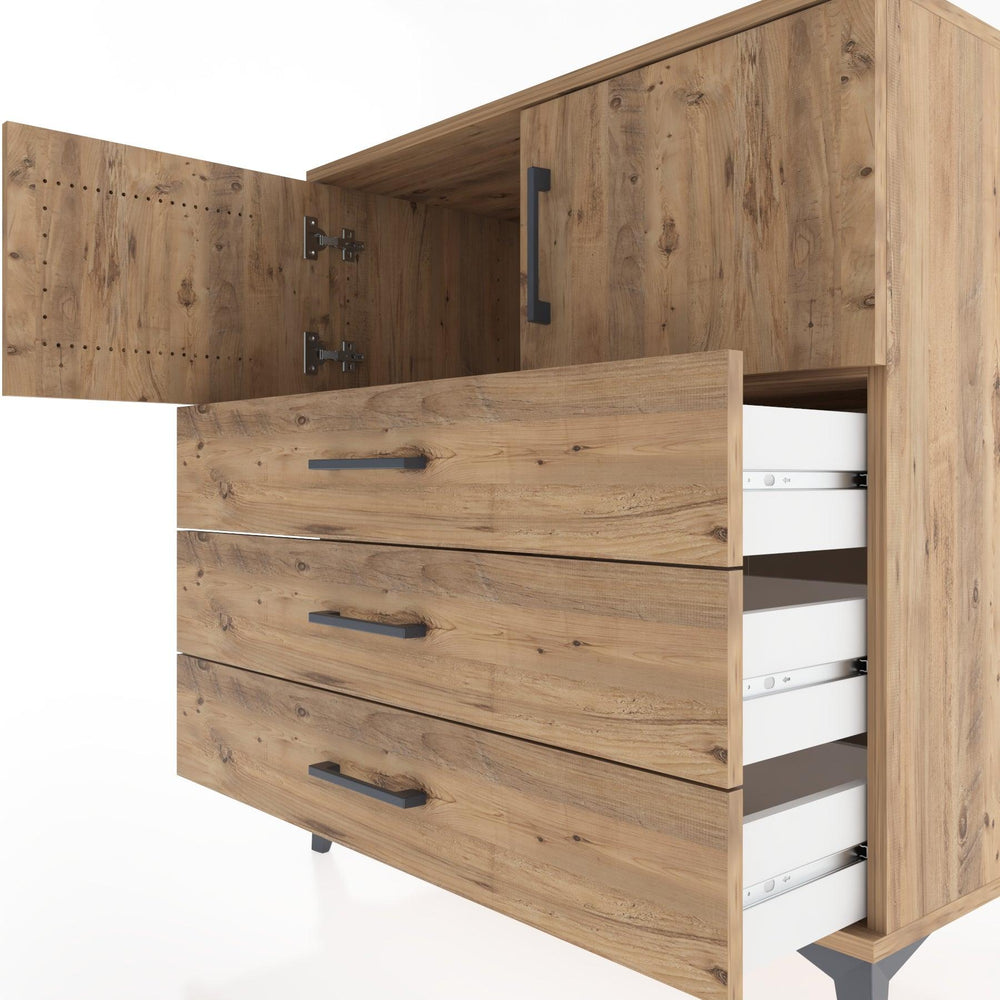 Woodntry Modular Dresser Pine 88x44x84 cm with Cover and Drawer KC98-3