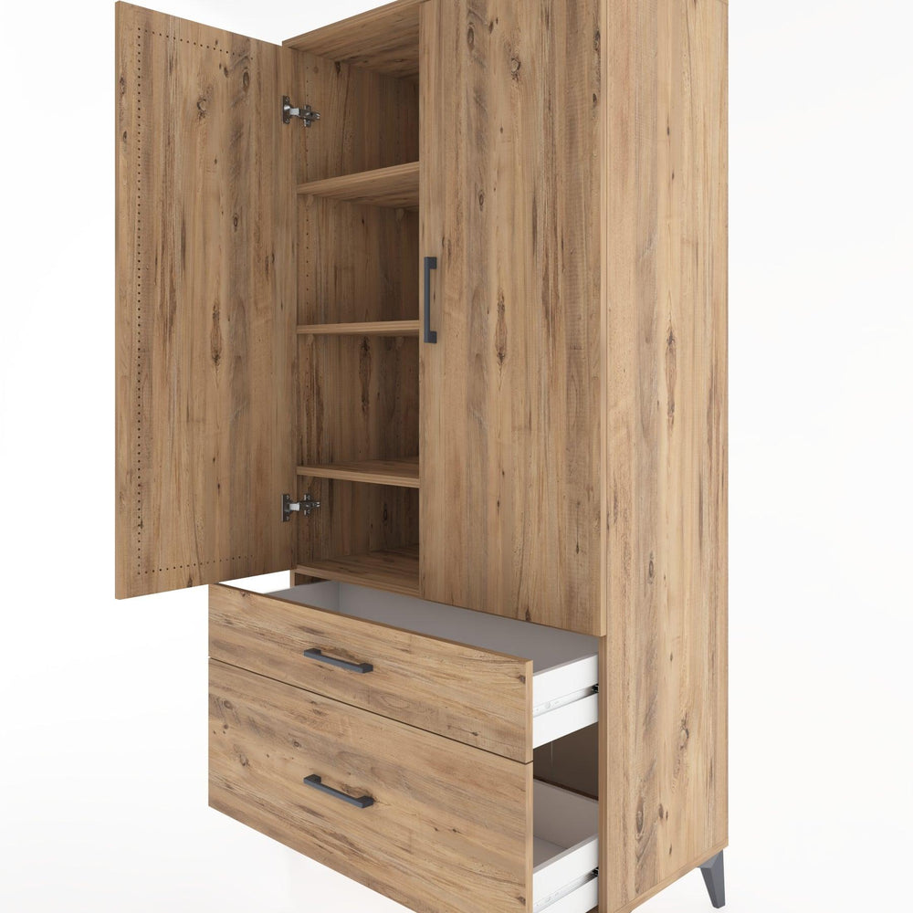 Woodntry Modular Cabinet Pine 88x44x170 cm with Doors and Drawers KC15-3